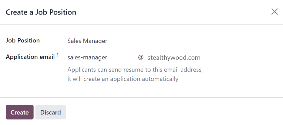 Create a new job position.