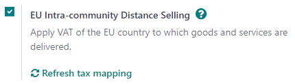 EU intra-community Distance Selling feature in Axis Accounting settings