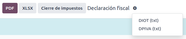 DIOT (TXT) download button.