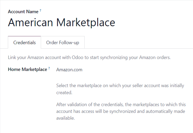 A typical Amazon Account form page in the Axis Sales application.