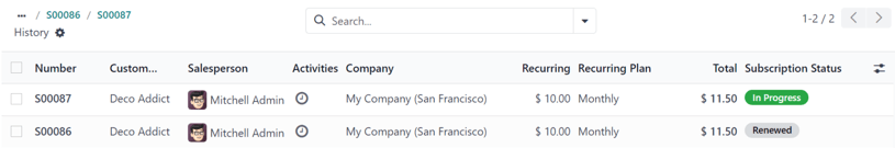Renewal quotation in the Axis Subscriptions application.