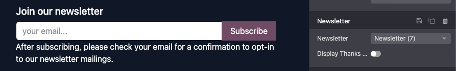 Newsletter sign-up form on Axis website footer.