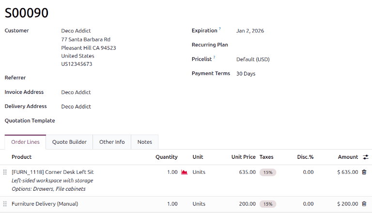 Show delivery order on the sales order line.