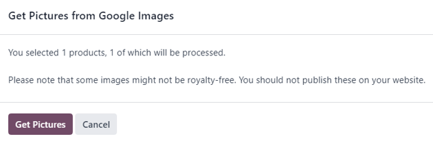 The pop-up that appears in which the user should click Get Picture in Axis Sales.